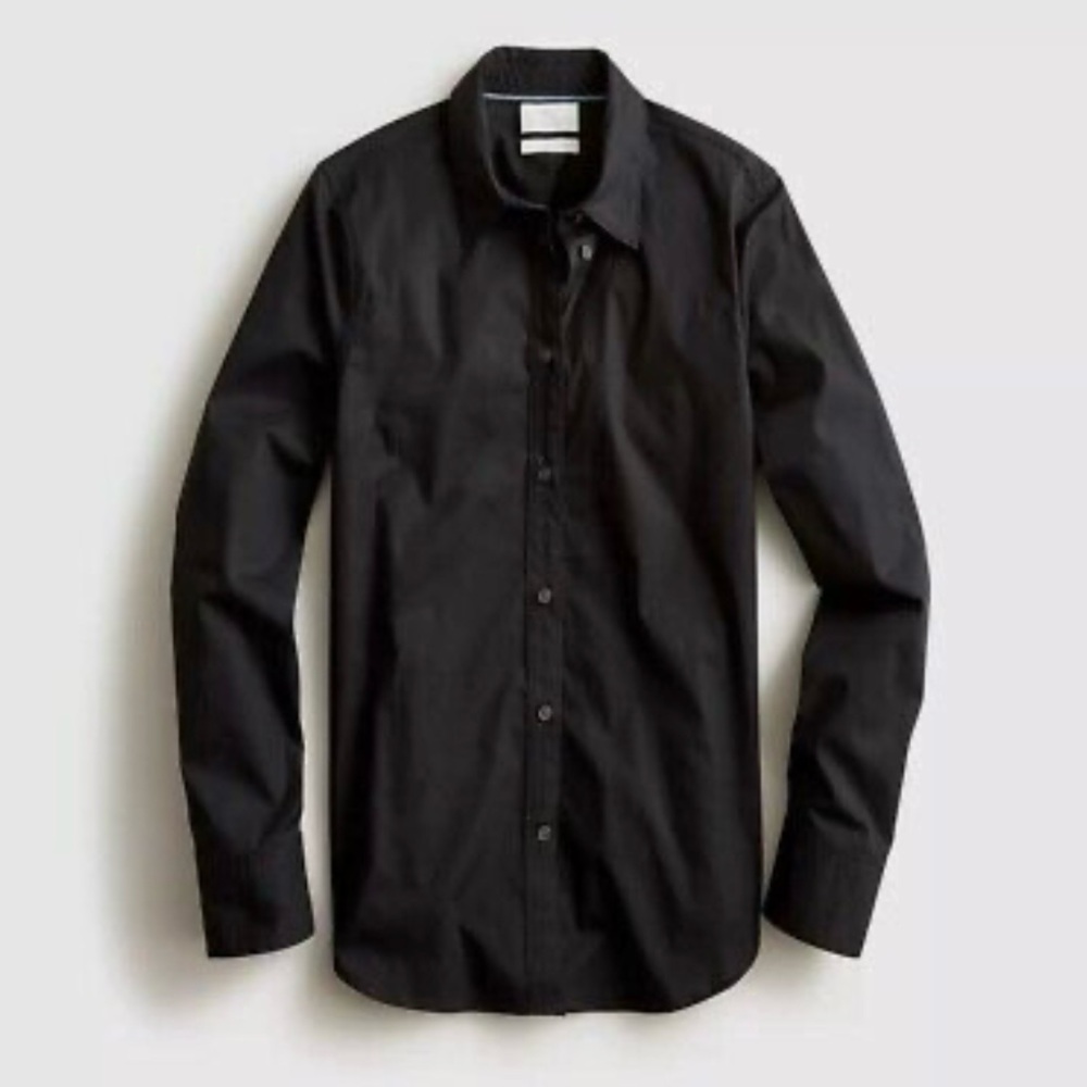 J Crew Slim-fit black stretch cotton poplin shirt NWT Size 6